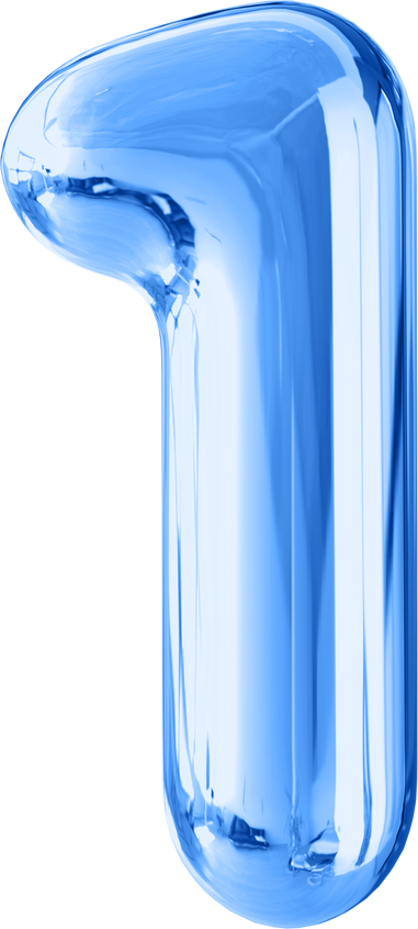 Number 1 3d blue