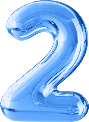 Number 2 3d blue
