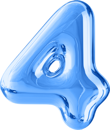 Number 4 3d blue