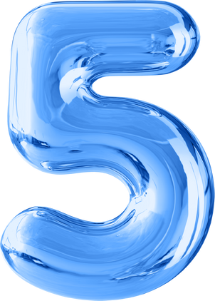 Number 5 3d blue